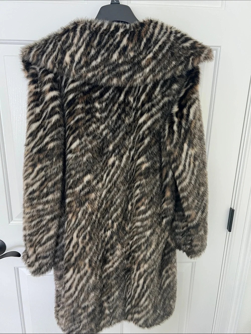 Michael Kors Faux Fur Long Coat - Tiger Stripe Print- Large